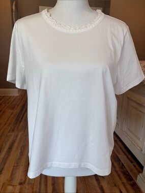 Lilly Pulitzer Clairmont Crochet Trim Top 
Resort White size large